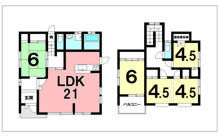 間取り 5LDK【建物面積115.92m2(35.06坪)】空き物件につき即日ご内覧可能です♪