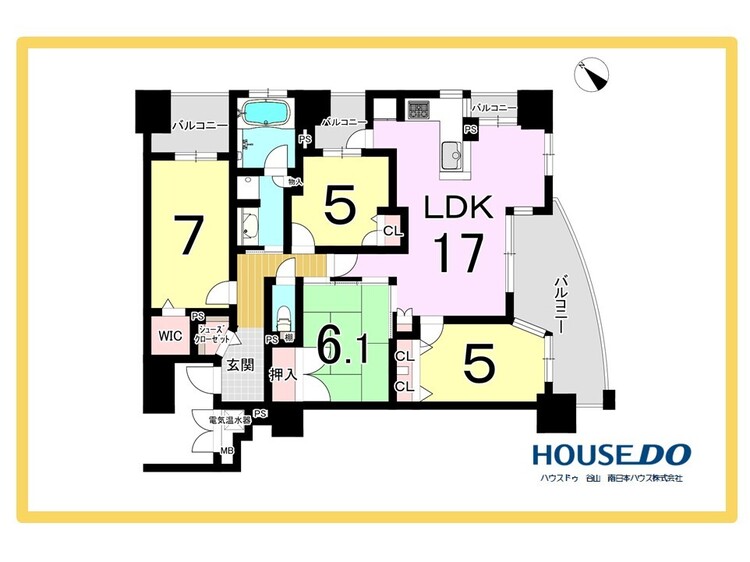 間取り 4LDK【専有面積88.07m2(26.64m2)】