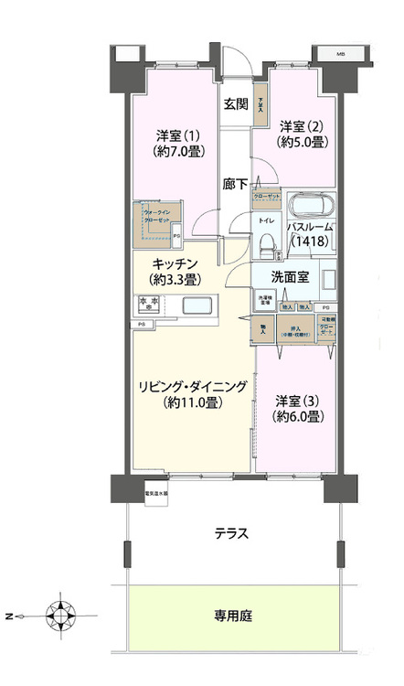 その他 3LDK、専有面積71.44m2