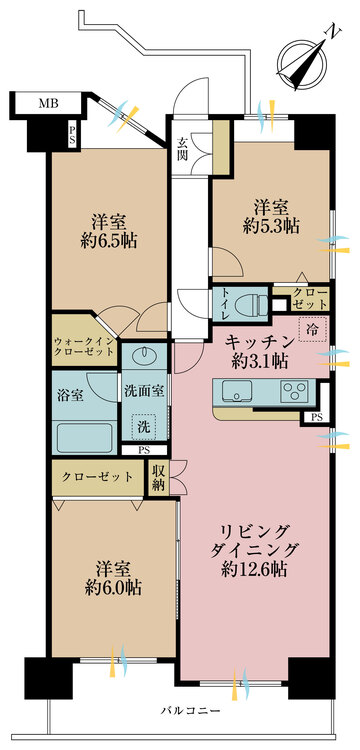その他 3LDK、専有面積71.85m2、バルコニー面積8.03m2