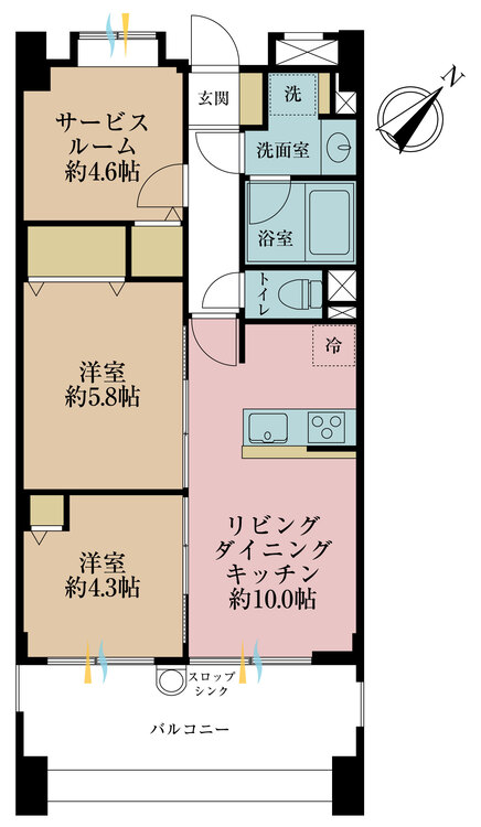 その他 2LDK+S（納戸）、専有面積55.47?、バルコニー面積11.2? 