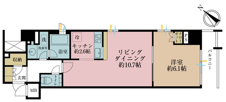 その他 1LDK、専有面積47.48?、バルコニー面積4.23? 