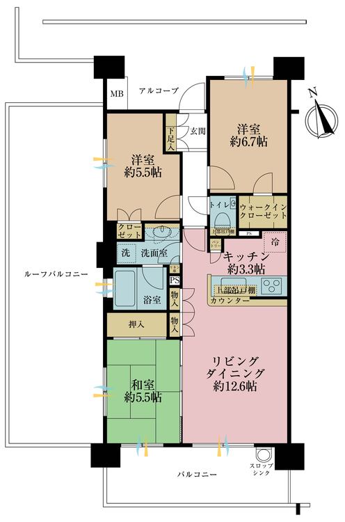 その他 3LDK、専有面積70.19m2