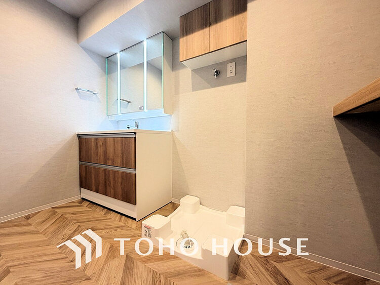 洗面 清潔感のある脱衣場