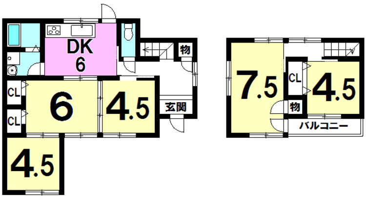 間取り 5DK【建物面積76.17m2(23.04坪)】