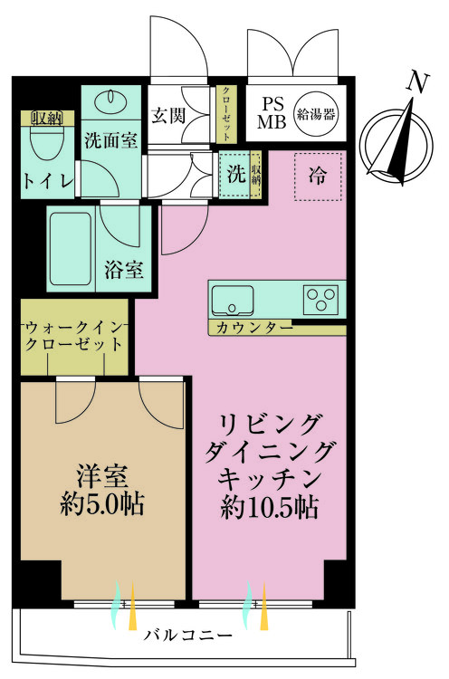 その他 1LDK、専有面積40.17m2、バルコニー面積4.38m2