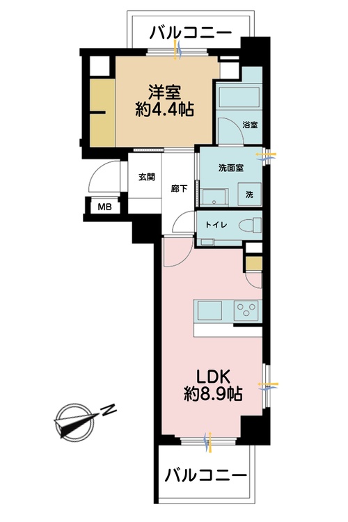その他 1LDK、専有面積36.44m2、バルコニー面積6.7m2