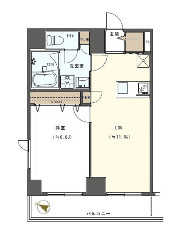 その他 1LDK、専有面積41.47m2、バルコニー面積4.7m2