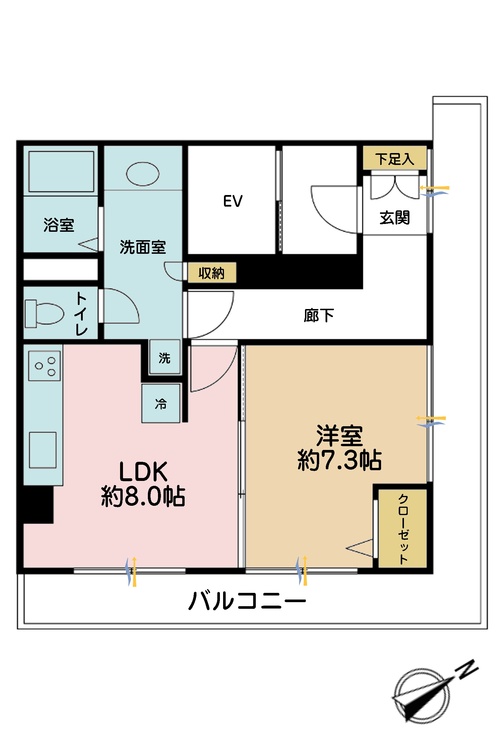 その他 1LDK、専有面積37.87m2、バルコニー面積21.12m2