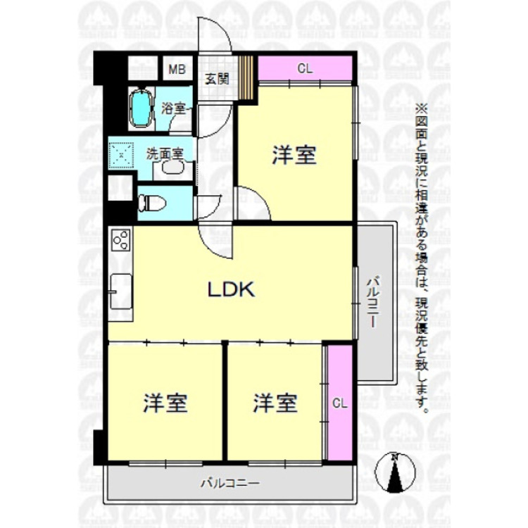 間取り 空室ですのでお気軽にご内覧出来ます！