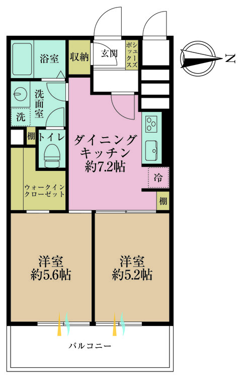 その他 2DK、専有面積42.25m2、バルコニー面積3m2