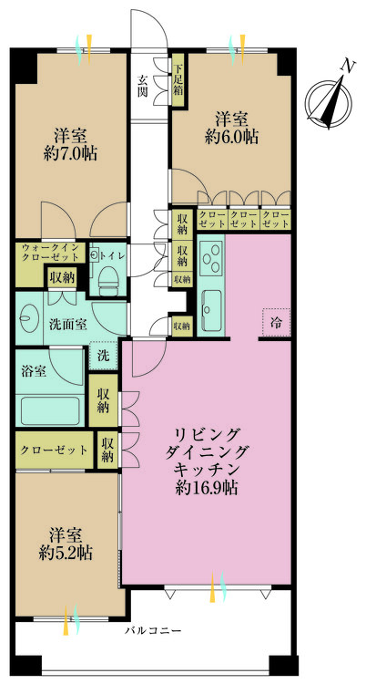 その他 3LDK、専有面積80.77m2、バルコニー面積10.82m2