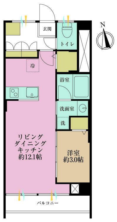 その他 1LDK、専有面積40.5m2、バルコニー面積4.5m2