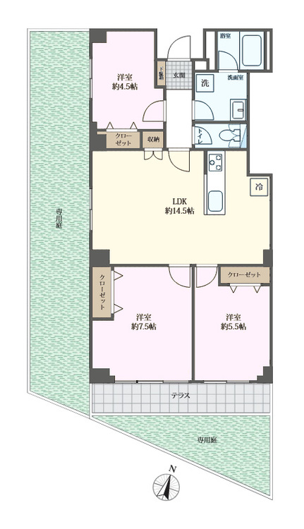 その他 3LDK、専有面積75.6m2