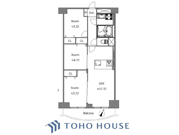 間取り 空間演出に拘り整然とセンス良く纏められた室内。