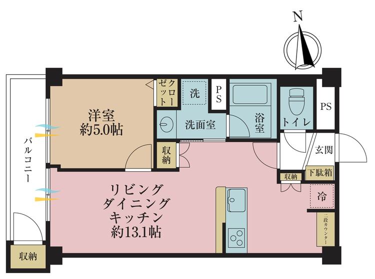 その他 1LDK、専有面積40.59m2、バルコニー面積6.18m2