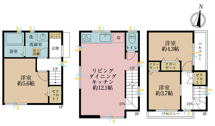 その他 3LDK、土地面積39.73m2、建物面積64.16m2