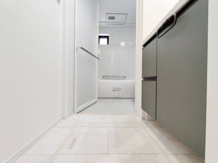 洗面 十分な広さの脱衣所。