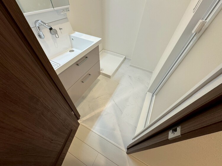 洗面 十分な広さの脱衣所。