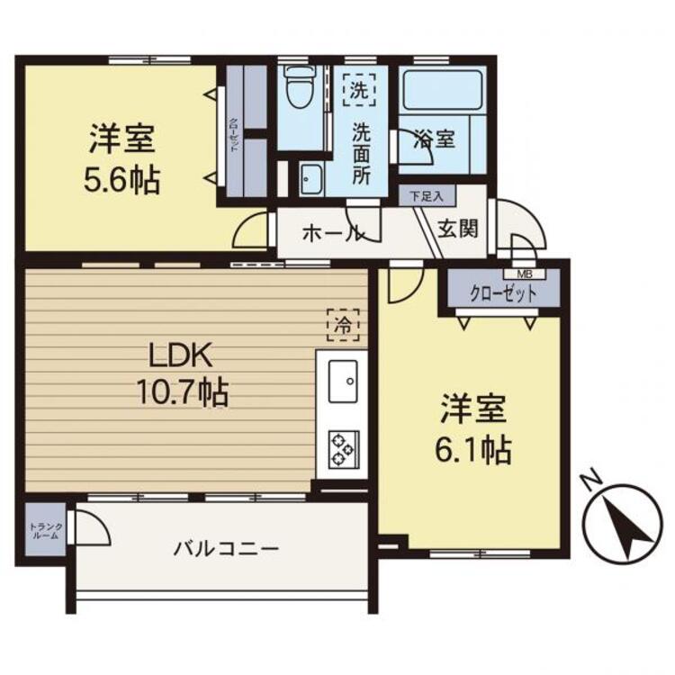 間取り リフォーム済みのお部屋になります。中をご覧いただけるようになりました。