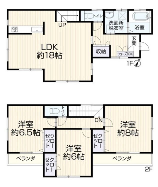間取り LDK18帖以上、全居室6帖以上の広さで、自由な生活を実現しましょう。