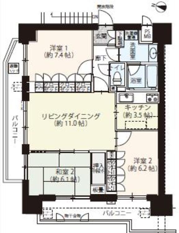 間取り 全室開口部有、さわやかな風が吹き抜ける住まい