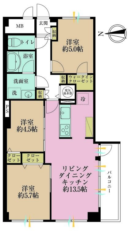 その他 3LDK、専有面積66.06m2、バルコニー面積5.09m2