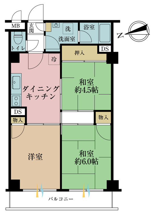 その他 3DK、専有面積50.6m2、バルコニー面積6.05m2