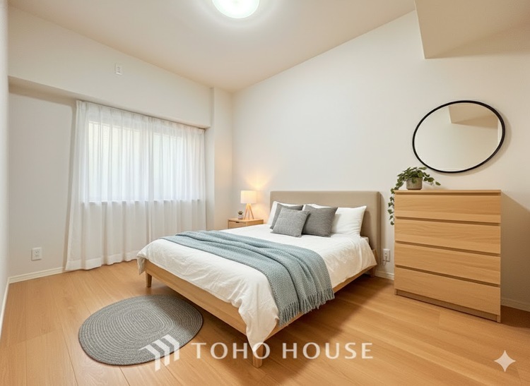 内装 ＊配置してある家具や小物はCGによるイメージ画像です。寝室は一日の疲れを癒す大切な空間。快適で落ち着けるおすすめの間取りです。