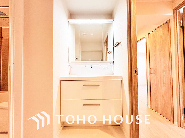 洗面 清潔感のある脱衣場