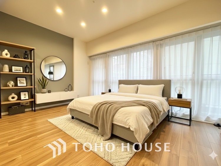 内装 ＊配置してある家具や小物はCGによるイメージ画像です。感性を育むプライベートルームはシンプルでスマートな空間。好みの空間で読書をしたり、音楽を聞いたりと一人の時間も充実したものにできます。