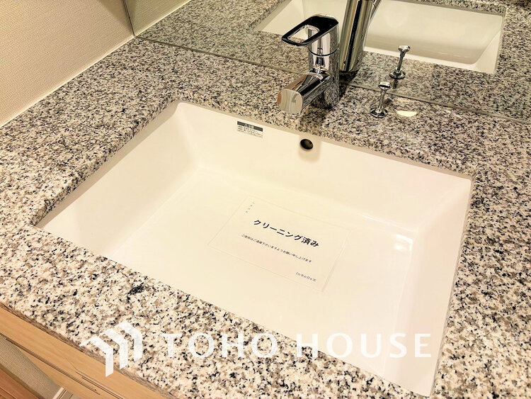 洗面 大きな洗面鏡付き、朝の身支度も楽しくなりますね