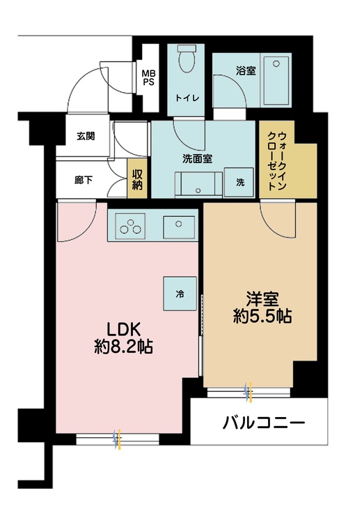 その他 1LDK、専有面積36.1m2、バルコニー面積2.63m2