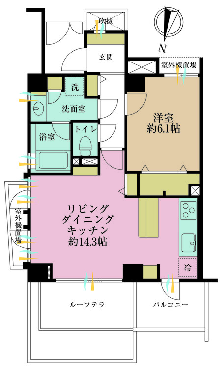 その他 1LDK、専有面積50.03m2、バルコニー面積4.68m2