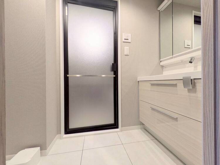 洗面 十分な広さの脱衣所。