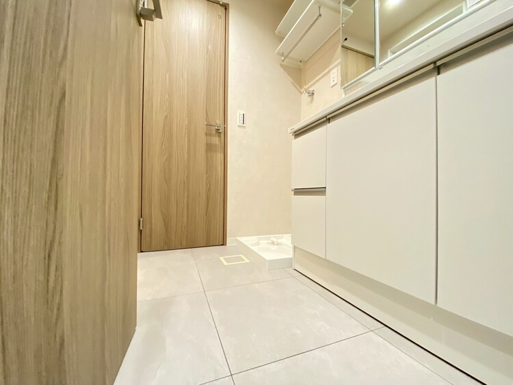 洗面 十分な広さの脱衣所。