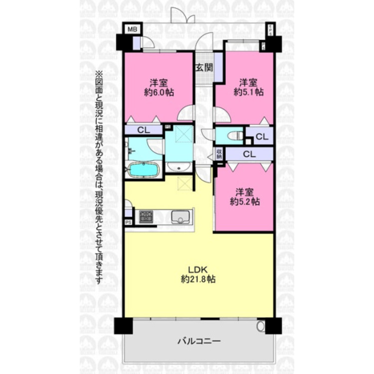 間取り ファミリー向け3LDK！