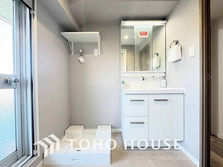 洗面 清潔感のある脱衣場