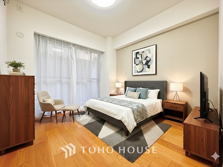 内装 ＊配置してある家具や小物はCGによるイメージ画像です。寝室は一日の疲れを癒す大切な空間。快適で落ち着けるおすすめの間取りです。