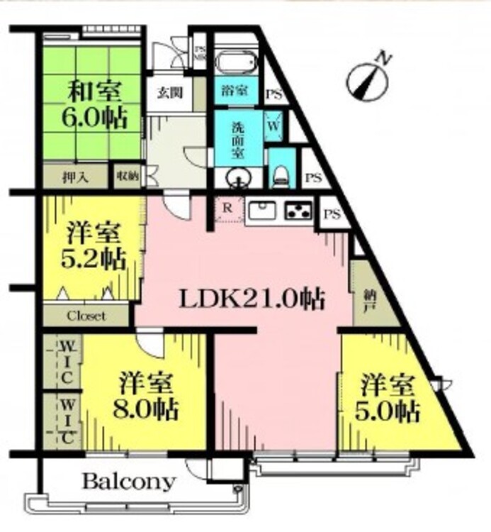間取り 南東の陽射し、暖かな光が心を満たし、美しい眺望と共に暮らす。