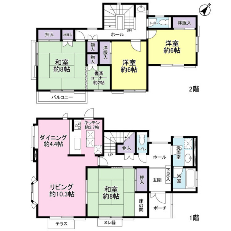 間取り LDK18.4帖、全居室6帖以上のゆとりある住空間です！