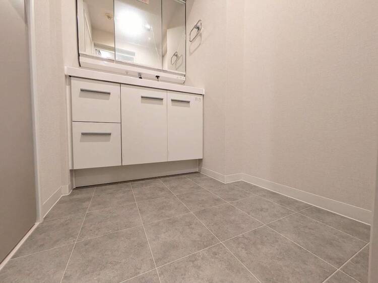 洗面 清潔感と心地よさを重視した、上質感漂うパウダールーム。