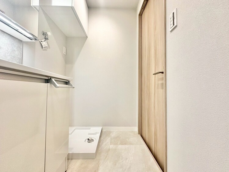 洗面 十分な広さの脱衣所。