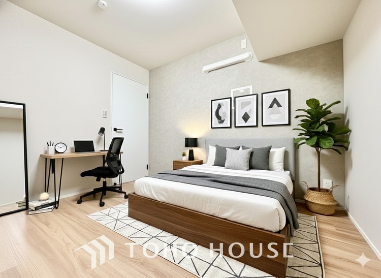 内装 ＊配置してある家具や小物はCGによるイメージ画像です。寝室は一日の疲れを癒す大切な空間。快適で落ち着けるおすすめの間取りです。