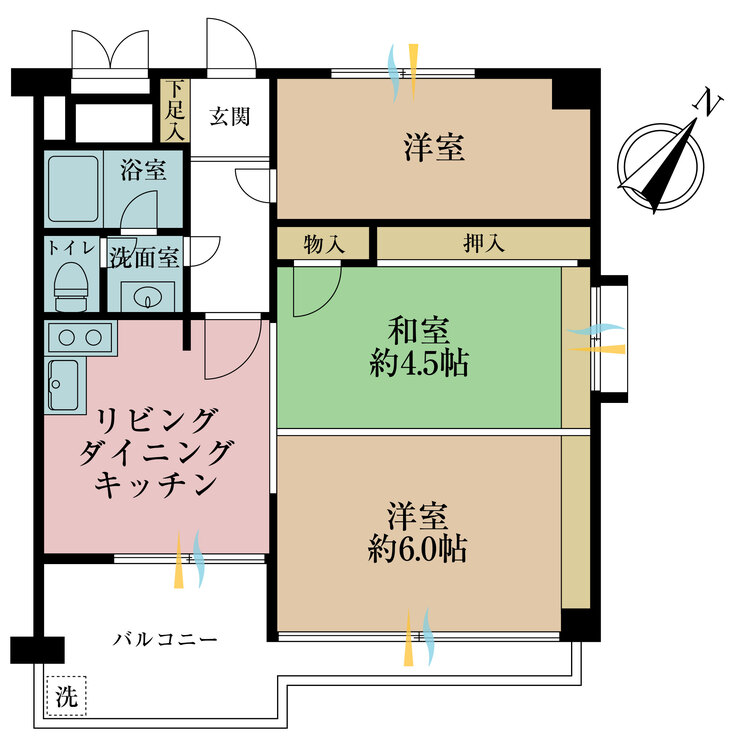 その他 3LDK、専有面積54.35m2、バルコニー面積6.56m2