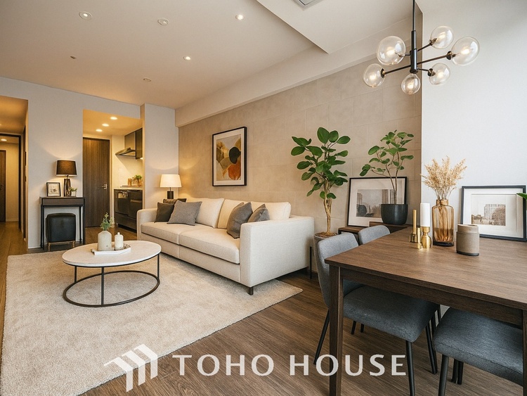 内装 【LIVING】◆家族◆愛する家族を一目で見渡せる。家族が集う空間。永遠に続く幸せな毎日を、ここで。※この画像の家具の配置には、CGによる加工を施しております。