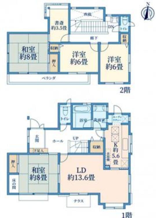 間取り 全室陽当たりに配慮した、南向きの間取り