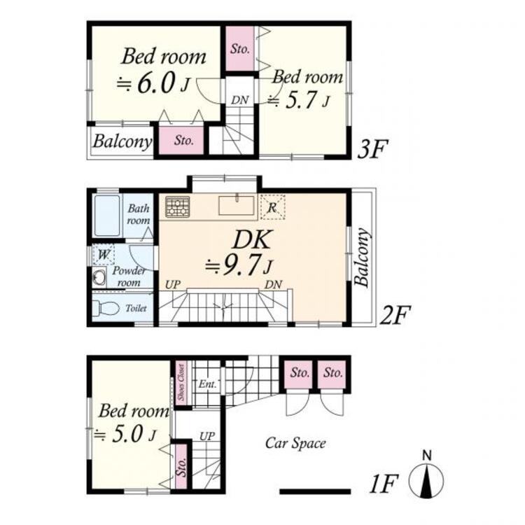 間取り 間取図　３ＤＫ