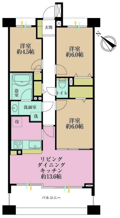 その他 3LDK、専有面積68.83m2、バルコニー面積10.07m2