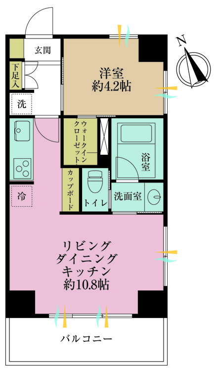 その他 1LDK、専有面積36.45m2、バルコニー面積4.5m2